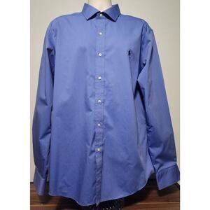 Ralph Lauren Long Sleeve Blue Button-up Dress Shirt Size 2XL Slim Fit